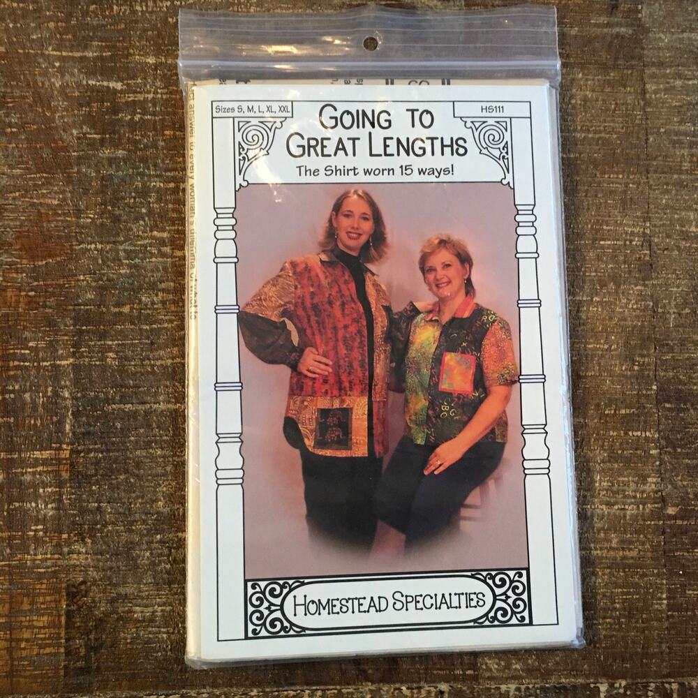 Homestead Specialties Sewing Pattern Wear 15 Ways Shirt Wearable Art S-XXL UNCUT